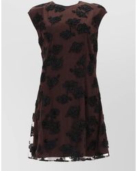 ROTATE BIRGER CHRISTENSEN - Mini Dress Floral Detail Cap Sleeves - Lyst