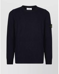 Stone Island - Ribbed Wool-Blend Crew-Neck Jumper - Lyst