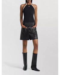 Courreges - Halterneck Tank Top Contrast Trim Back Tie - Lyst