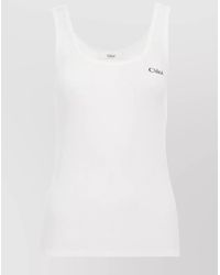 Chloé - Ribbed Jersey Logo Tank Top - Lyst