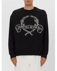 Moschino - Cotton Logo Embroidered Sweatshirt - Lyst