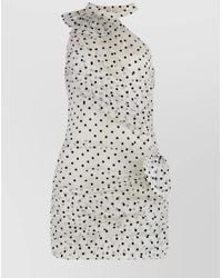 Alessandra Rich - Mini Dress With Bow And Polka Dots - Lyst