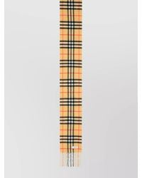 Burberry - Cashmere Scarf With Check Pattern And Fringe - Lyst