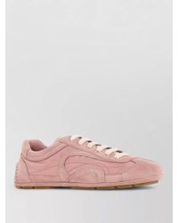 Prada - Suede Leather Low-Top Sneakers - Lyst