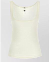 Versace - La Medusa Scoop Neck Ribbed Top - Lyst
