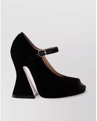 Maison Margiela - Velvet Peep-Toe Sandals - Lyst