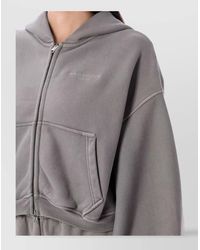 Alexander Wang - Cropped Hoodie Zip-Up Oversized - Lyst