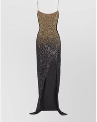 Balmain - Long Dress With Embroidery - Lyst