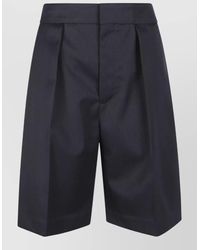 Victoria Beckham - Tailored Shorts Pleated Front Back Pockets - Lyst