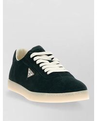 Prada - Lane Lace Up Suede Sneakers Low Top - Lyst