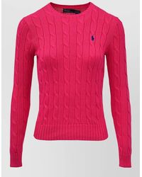 Polo Ralph Lauren - Cotton Cable-Knit Slim-Fit Crew-Neck Long-Sleeve Jumper - Lyst