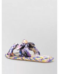 Zimmermann - Carousel Linen Bow Flat Sandals - Lyst