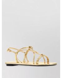 Prada - Nappa Leather Sandals Braided Straps Flat - Lyst
