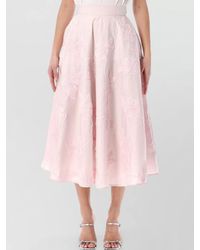 ROTATE BIRGER CHRISTENSEN - Cotton Floral-Embroidered Maxi A-Line Skirt - Lyst
