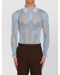 Gucci - Long-Sleeve Fitted Technical Mesh Polo Shirt - Lyst