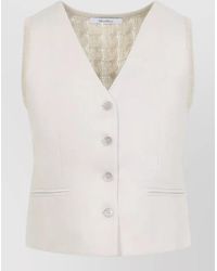 Max Mara - Linen Vest V Neck Sleeveless Knit Back - Lyst