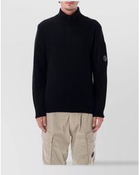 C.P. Company - Wool Waffle-Knit Half-Zip Jumper - Lyst