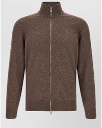 Brunello Cucinelli - High Neck Cardigan With Zip - Lyst
