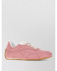 Bottega Veneta - Leather Lace-Up Sneakers - Lyst