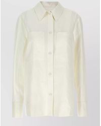 Jil Sander - Linen Shirt With Chest Pockets And Long Sleeves - Lyst