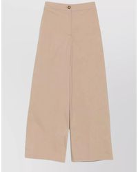 Emporio Armani - Cotton Trousers Wide Leg Elasticated Waist - Lyst