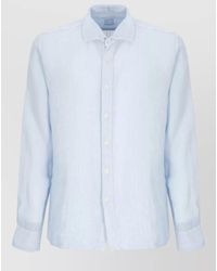 120% Lino - Linen Shirt Tailored Collar Semi Sheer - Lyst
