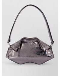 McQueen - Manta Clutch Leather Shoulder Bag Metallic - Lyst