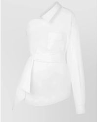Moschino - One Shoulder Knotted Waist Top - Lyst