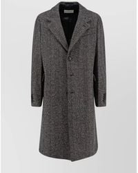 Givenchy - Wool Herringbone Single Breasted Coat - Lyst
