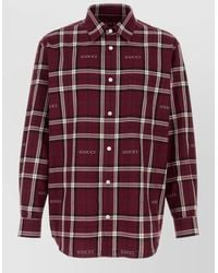 Gucci - Checked Cotton Long-Sleeve Shirt - Lyst