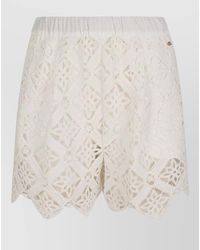 Herno - Shorts Elastic Waistband Lace Detailing Scalloped Hem - Lyst