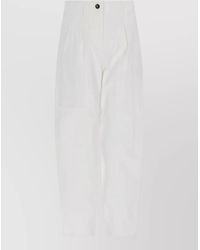 Max Mara - Cotton Wide-Leg High-Rise Trousers - Lyst