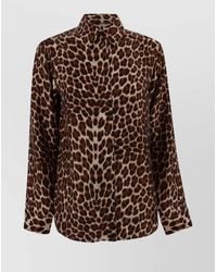 P.A.R.O.S.H. - Silk Leopard-Print Long-Sleeve Shirt - Lyst
