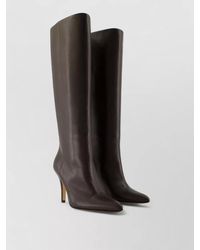 MM6 by Maison Margiela - Leather Knee High Heeled Boots - Lyst