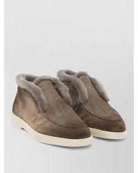 Santoni - Suede Leather Loafers - Lyst