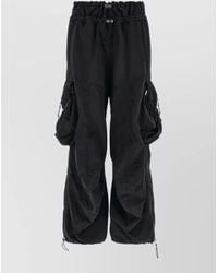 The Attico - Cotton Wide-Leg Cargo Trousers - Lyst