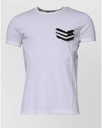 Dolce & Gabbana - Striped Cotton Crew Neck Short Sleeve T-Shirt - Lyst