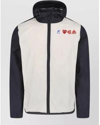 COMME DES GARÇONS PLAY - Hooded Sweatshirt Color Block Zip Pockets - Lyst