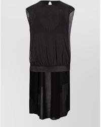 Fendi - Silk Satin Sleeveless Asymmetric Midi Dress - Lyst
