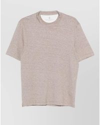 Brunello Cucinelli - Linen Blend Short-Sleeve T-Shirt - Lyst
