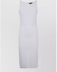 Emporio Armani - Cotton Sleeveless Knee-Length Dress - Lyst