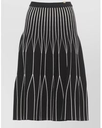Elisabetta Franchi - High Waisted A Line Geometric Midi Skirt - Lyst
