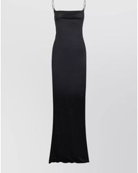 DSquared² - Square Neckline Maxi Dress Spaghetti Straps Slit - Lyst