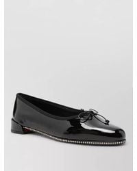 Christian Louboutin - Patent Leather Crystal Embellished Ballet Flats - Lyst