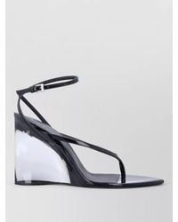 Alaïa - Plexiglass Wedge Thong Sandal Calfskin Strap - Lyst