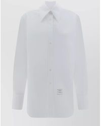 Thom Browne - Cotton Exaggerated Easy Fit Point Collar Shirt - Lyst
