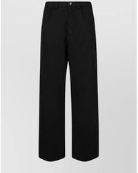 MM6 by Maison Margiela - Cotton High-Rise Wide-Leg Trousers - Lyst