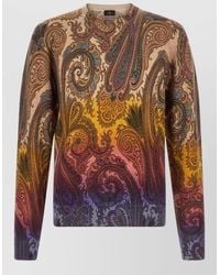 Etro - Paisley Knit Crew Neck Sweater Top - Lyst