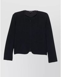 Emporio Armani - Knit Blazer Jacket Round Neck Design - Lyst