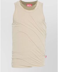 DIESEL - Sleeveless Fitted Top With Subtle Ruching - Lyst